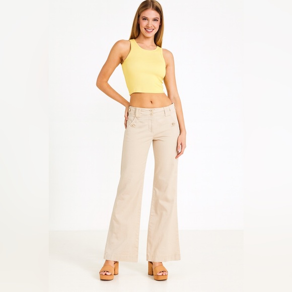 dELiA*s Pants - 90s Vintage Delias Flare Khakis 100% Cotton Pants Size 5/6